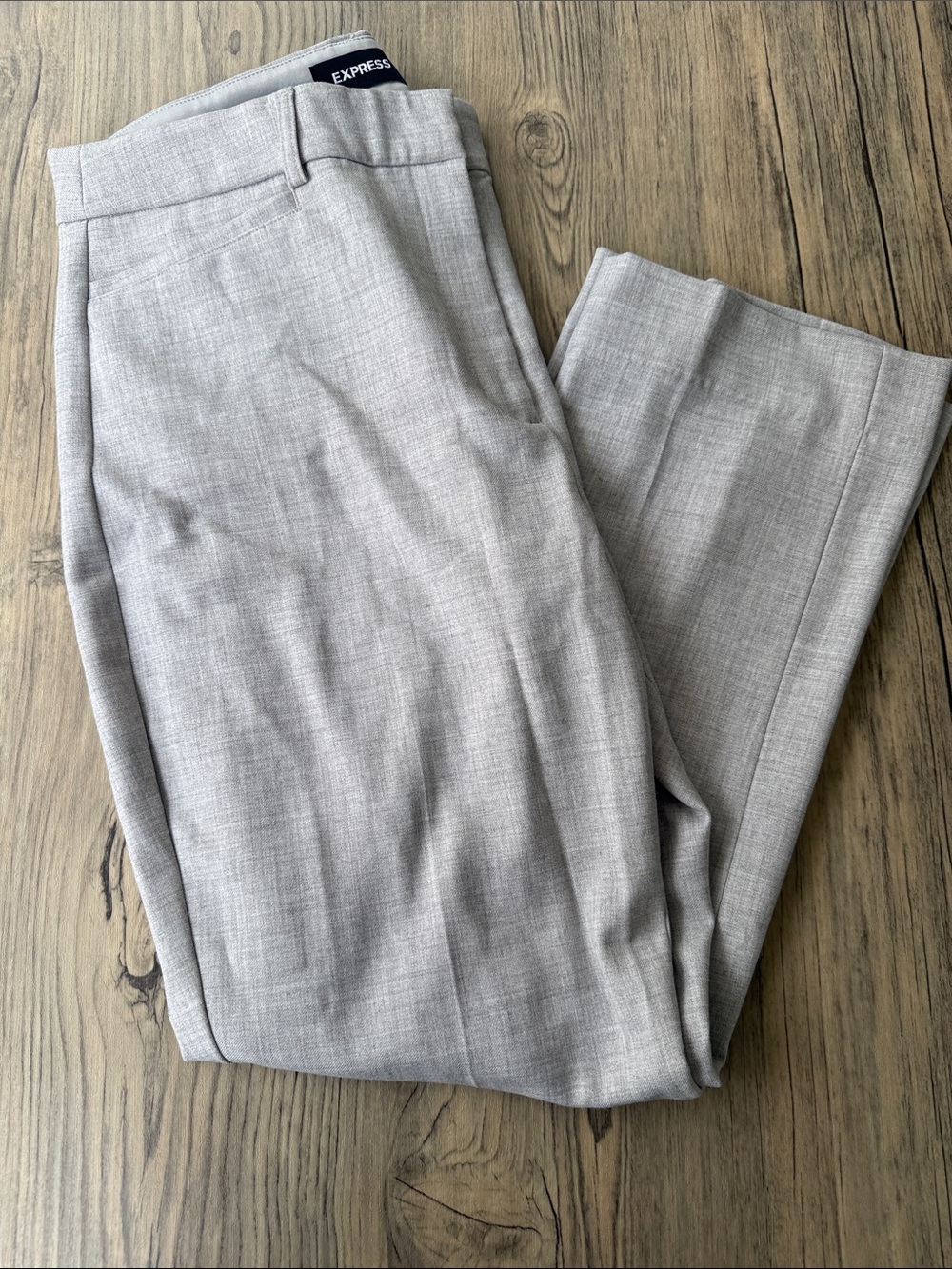 Express Light Gray Cropped Dress Pants